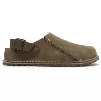 Birkenstock Lutry Premium Suede Sandals in Gray Taupe Regular Fit Men s (26.0 cm), (Wide Width)