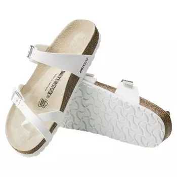 Birkenstock Mayari Thong Strap Loop Birkenstock Mayari Regular EU38 Sandal, Birko-Flor Regular, White, Unisex, 71051, White, (24.5cm)