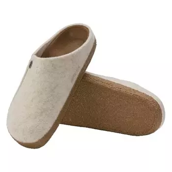 Birkenstock Zermatt Standard Sabot Room Wool and Regular EU41 Clogs, Sandals, Shoes, Felt, Unisex, 1023153, Ecru, (26.5cm)