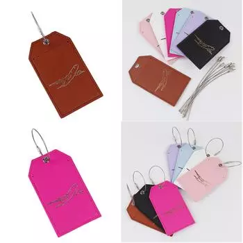 Бирки для багажа со стальными петлями Бирки для чемодана из искусственной кожи Бирки для чемодана Бирки для посадки на борт белый