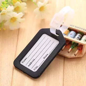 Бирки для багажа Vogue Пластиковый держатель для адреса Кожаный чемодан ID-карта Именная этикетка Карточка для чемодана Дорожные аксессуары красный