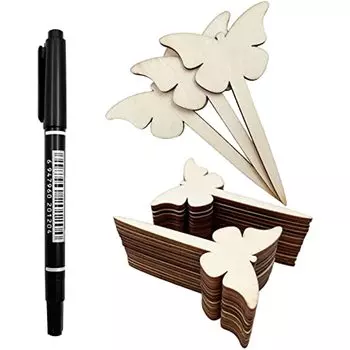 Бирки для растений Т-типа, 30 шт. Этикетки для деревянных растений, садовые бирки с маркером для цветов, суккулентов, декоративных цветов, вывеска для растений, садовые маркеры Butterfly-30pcs