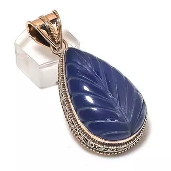 Бирманский сапфир натуральный драгоценный камень медная бижутерия кулон ручной работы 2.25 u4f45