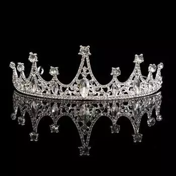 День рождения Корона Головная повязка Атмосфера Фото Реквизит Хрустальная Корона Детская Шоу Корона Для Волос серебряный