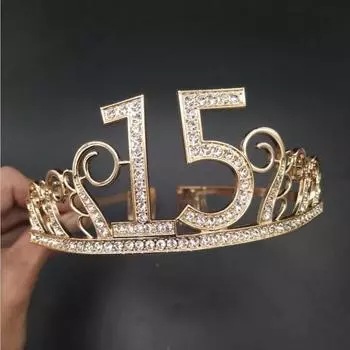 Корона тиара на день рождения 15 лет номер юбилей вечеринка по случаю дня рождения корона принцессы корона на день рождения шляпа корона для торта