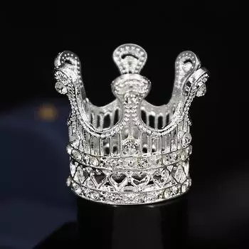 Birthday flowers dress up crown baking festival performance round red wine bottle crown alloy hair accessories for children