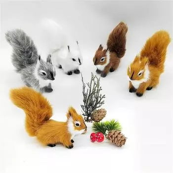 Birthday Gift Plush Toy Christmas Simulation Squirrel Plush Animal Stuffed Toys Squirrel Plush Toys белый