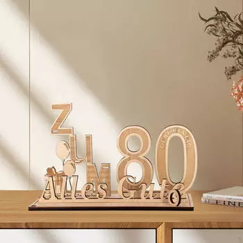 Birthday Party Decorations Card Holder Gifts Sculpture Desktop Ornament Wooden Money