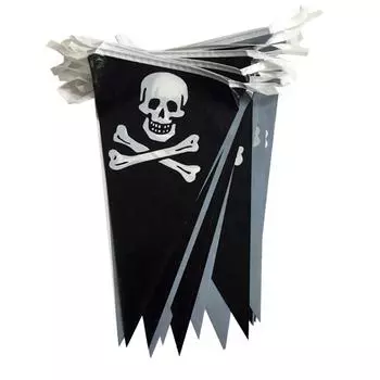Birthday Skull Pennant Triangle Flags Halloween Pirate Banners