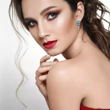 Бирюзовые серьги-клипсы, винтажные, не тускнеющие, женские серьги из серебра 925 пробы зелёный