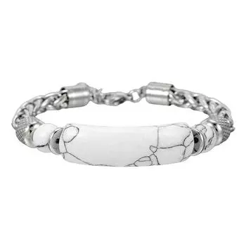 Бирюзовый браслет Цепь из нержавеющей стали Сплетенный бирюзовый Титановая сталь