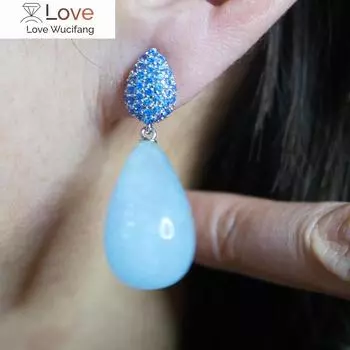 Бирюзовый розовый кварц синий аквамарин черный красный натуральный камень жемчуг серьги с 925 серебряные штифты ювелирные изделия