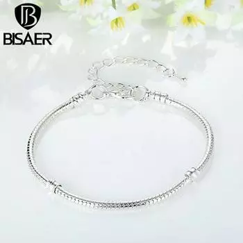 BISAER Diy Изготовление ювелирных изделий из меди, регулируемая длина, браслет-цепочка в виде змеи, подходит для подвески и бусин Bracelet