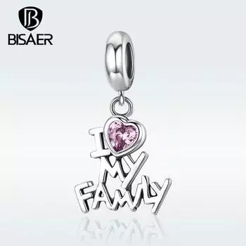 BISAER Love Family Очаровательная подвеска для оригинального браслета DIY ювелирных изделий