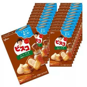 Bisco Maple 15 штук x 20 коробок Печенье Ezaki Glico в индивидуальной упаковке Печенье с молочнокислыми бактериями Печенье Сладости Сладости
