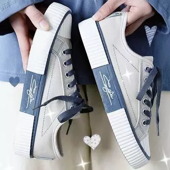 Biscuits canvas shoes women s shoes 2024 summer new Korean version versatile casual breathable flat bottom student Harajuku board shoes 40