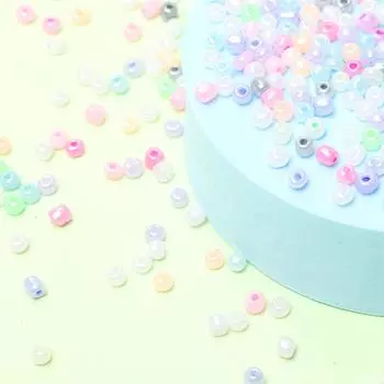 Бисер Конфеты DIY Бусины Изготовление ювелирных изделий из бисера с круглым отверстием Ожерелье ручной работы Чешское стекло Кремовый цвет Аксессуары для рукоделия Около 1000 шт. 1000Pcs разноцветный