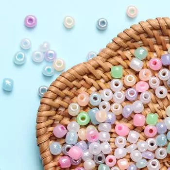 Бисер около 300 шт., бусина с круглым отверстием, конфеты ручной работы, ювелирные изделия, бусины «сделай сам», чешское стекло, кремового цвета 300Pcs