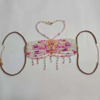 Бисерная цепочка на тело, стильное бикини для вечеринки, праздника, музыкального фестиваля, лето