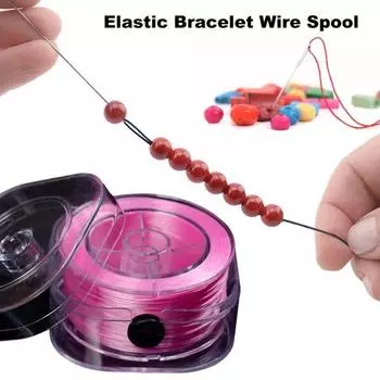 Бисерная веревка с футляром для хранения, эластичная нить для браслетов, плоский эластичный шнур для браслета, самодельный бисерный шнур, эластичная проволока для браслета чёрный