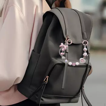 Бисерный брелок для ключей, украшение на рюкзак, женский подвесной орнамент, брелок, подарок на день рождения розовый