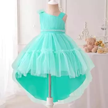 Бисероплетение для вечеринки для девочек, вечернее платье с подтяжками на 1-й день рождения, фатиновое вечернее платье принцессы для детей, свадебное платье для подружки невесты, выпускное платье 6-9M зелёный