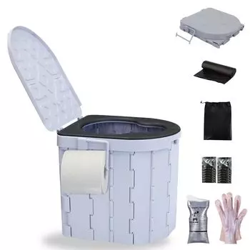 Бишкел Предотвращение стихийных бедствий Простая профилактика стихийных бедствий Предотвращение стихийных бедствий Портативный коагулянт для туалета Виниловые перчатки Складные детали сиденья унитаза