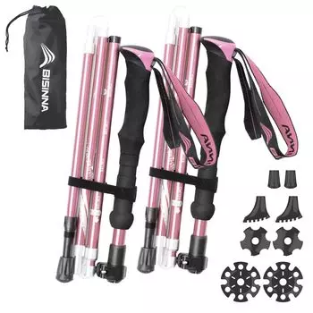 BISINNA Trekking Climbing Set of Made of Adjustable 5 Tier For Включает в себя специальное хранилище, удобное для переноски палок, складные, легкие, палки, 2,