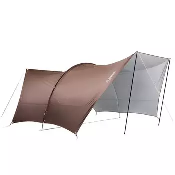 BISINNA Туннель для кемпинга на открытом воздухе, арочный, дополнительный, 550 см x 400 см x большой, с сумкой для хранения, стойка в комплекте, брезент, тент, навес, большой, 8-16 человек, 220 см,
