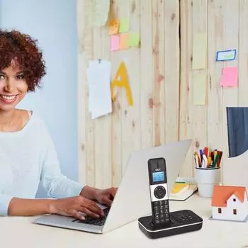 BISOFICE D1002 TAMT 3Handset Беспроводной телефон с автоответчиком Вызывающий абонент IDCall Waiting 1.6 EU Plug чёрный