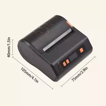 Bisofice Портативный 80-миллиметровый принтер для чеков, беспроводной термопринтер BT для мобильных счетов чёрный