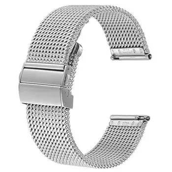 [BISONSTRAP] ремешок для часов металлический ремешок для часов из нержавеющей стали 316L сетчатый сменный ремень быстросъемный 18 мм серебристый ремешок для часов водонепроницаемый