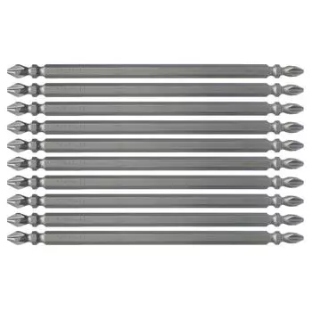 Бита Sakisbo с двойной головкой и магнитом VESSEL x 150 мм, набор из 10 шт., твердость H ZP +2 (Высокая твердость) М-С14