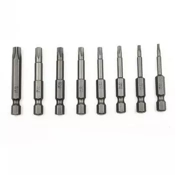 Бита Silver T8/T10/T15/T20/T25/T27/T30/T40 1/4 Шестигранный хвостовик