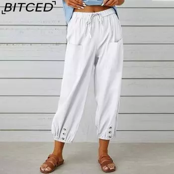 BITCED 12 цветных женских модных повседневных брюк с однотонным принтом и капри S
