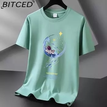 BITCED Хлопковая футболка с коротким рукавом, мужская модная свободная рубашка с коротким рукавом и принтом, сострадательная рубашка S