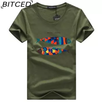 BITCED Хлопковая футболка с коротким рукавом, мужская модная свободная рубашка с коротким рукавом и принтом, сострадательная рубашка S