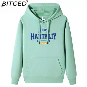 BITCED Хлопковая мужская свободная футболка с длинным рукавом большого размера с принтом и низом, с длинным рукавом, верх M