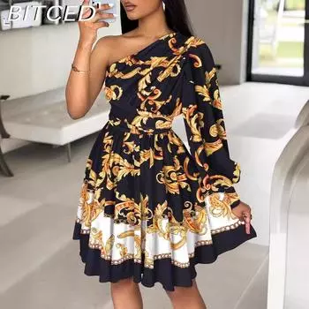 BITCED Модные женские платья без бретелек с принтом, утягивающие талию S чёрный