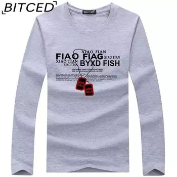 BITCED Мужская футболка с длинными рукавами, облегающая, весна-осень, универсальная рубашка с круглым вырезом S