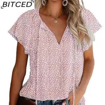 BITCED Свободная женская футболка из шифона, однотонная, повседневная, летняя, облегающая для женщин S чёрный