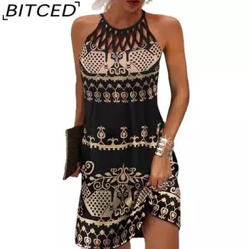 BITCED Женская мода Лето Весна Повседневные платья без рукавов S темно-синий