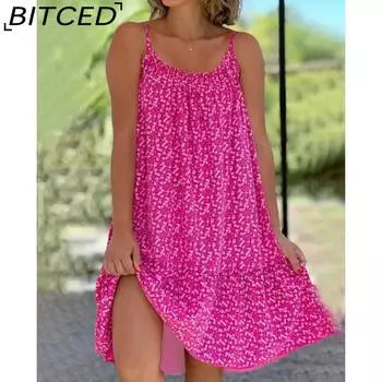 BITCED Женская мода лето весна без рукавов U-образный вырез повседневные платья S