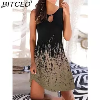 BITCED Женская мода лето весна без рукавов V-образный вырез повседневные платья S