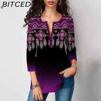 BITCED Женская мода осень-зима с длинным рукавом и V-образным вырезом повседневные платья S фиолетовый