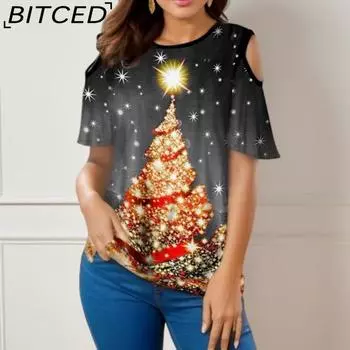 BITCED Женская мода повседневные летние блузки и рубашки с коротким рукавом и V-образным вырезом S зелёный