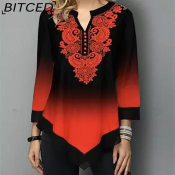 BITCED Женская мода повседневные осенне-зимние блузки и рубашки с длинным рукавом и V-образным вырезом S фиолетовый