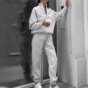 BITCED женская одежда, повседневная мода, толстые брюки с капюшоном и длинными рукавами, два комплекта S тёмно-синий