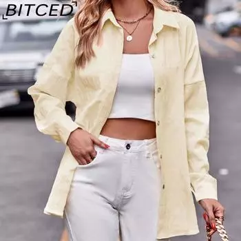 BITCED Женская осенне-зимняя повседневная модная рубашка в клетку с пузырьками, топ