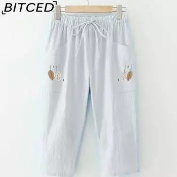 BITCED Женские модные повседневные однотонные брюки и капри с принтом L